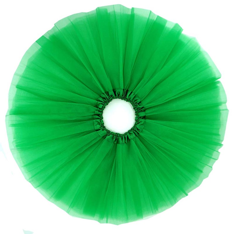 BGFKS 5 Layered Tulle Tutu Skirt for Girls with Hairbow, Ballet Dressing Up Kid Tutu Skirt Green - Image 2